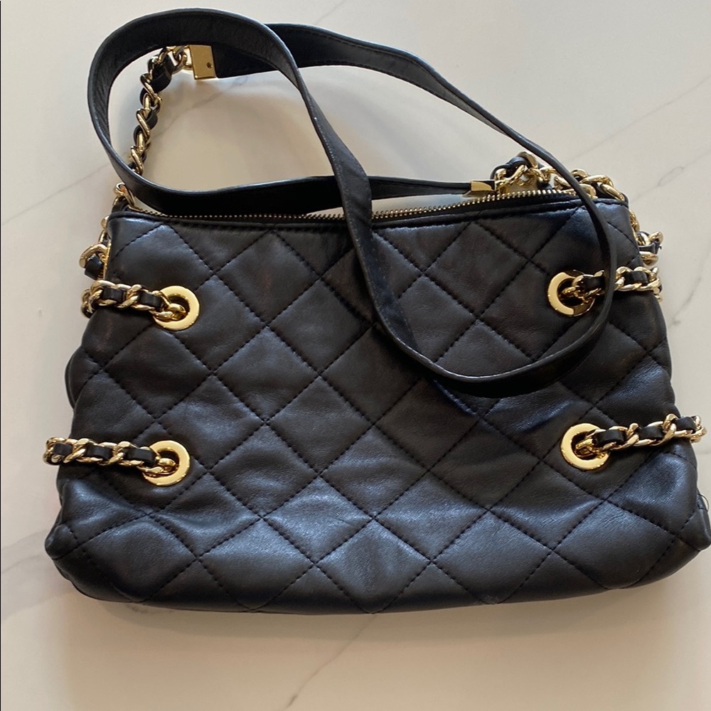 Michael Kors Black leather Quilted Chain Shoulder Bag